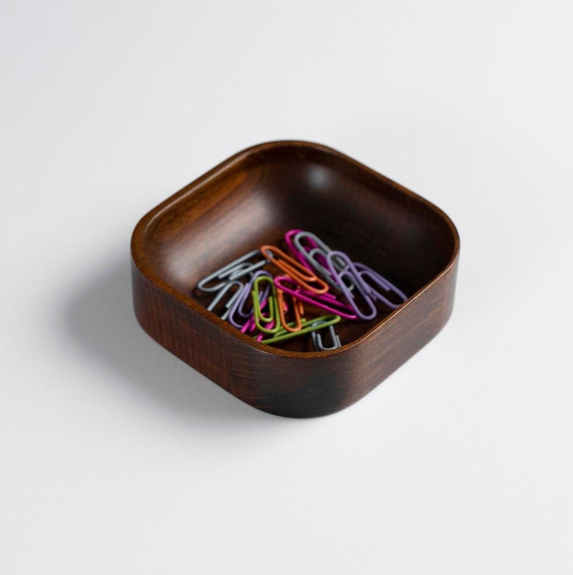 Wooden Paper Clip Holder/Small Desk Tray/ Paper Clip Cup/ Etsy