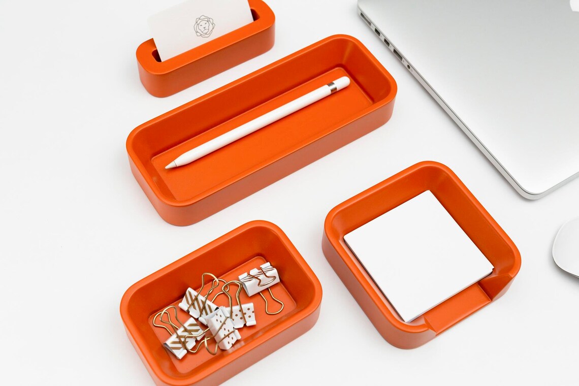 Orange Wood Memo Holder Wooden Memo Pad Holder Sticky Note Etsy