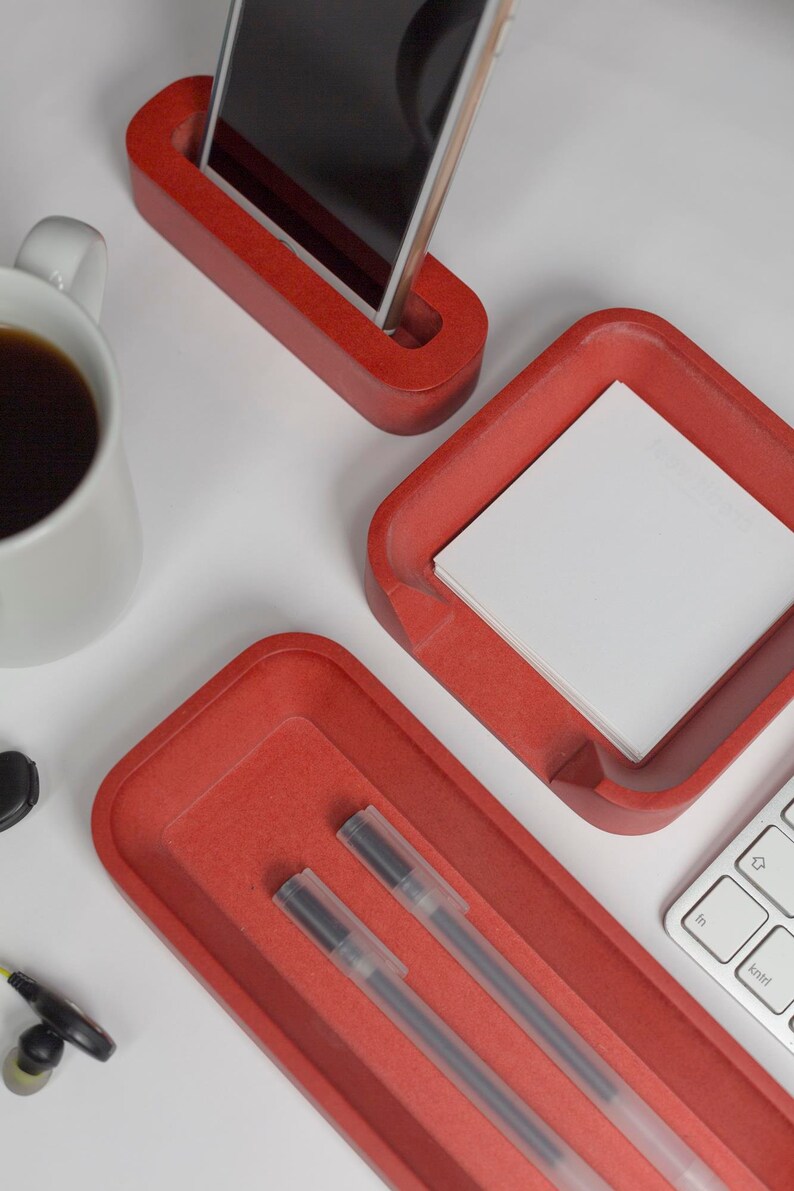 Red Desktop Memo Holder Square Notepad Holder for Desk Etsy