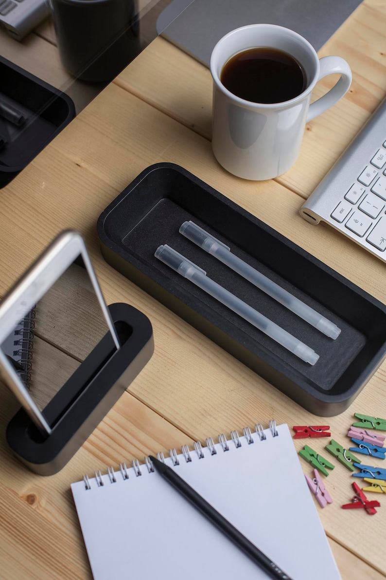 Black Pen Holder for Desk Fountain Pen Rest Pencil Holder Etsy