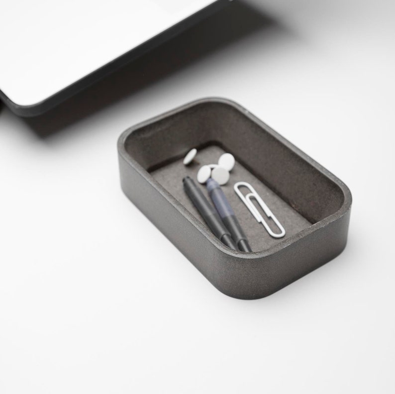 Grey Wood Paper Clip Holder Wood Paper Clip Cup Wooden Paper Etsy