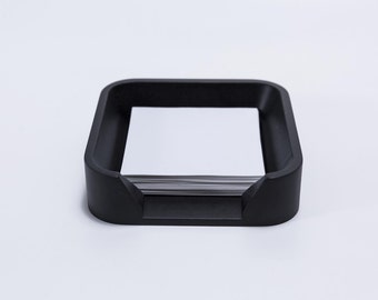 メモパッドホルダー、メモ用紙ホルダー、3x3インチの紙用メモトレイ、木製キューブディスペンサー。ブラック、オレンジ、レッド、グレー、ネイビーブルーの色