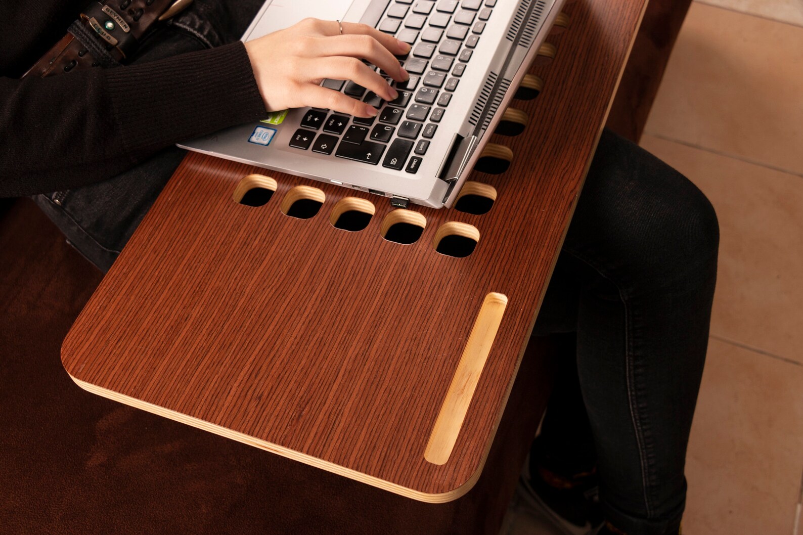 Lap Desk for Laptop Wooden Lap Tray Portable Lapdesk Work Etsy