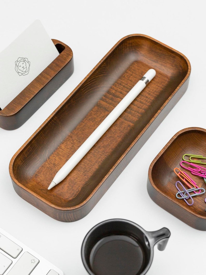 Pen Tray Wooden Pencil Holder New Job Gift Pen Holder Etsy