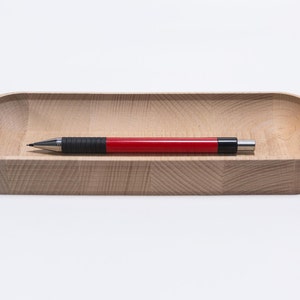 Beechwood Pen Tray, Wood Pencil Holder for Desk, Key Tray, Wooden Desk Organizer, Office Desktop Accessories, Work From Home, New Job Gift