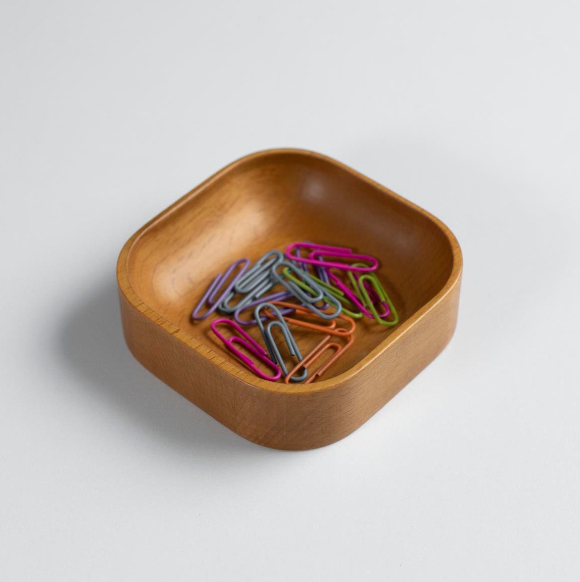 Wooden Paper Clip Holder Small Desk Tray Paper Clip Cup Etsy UK