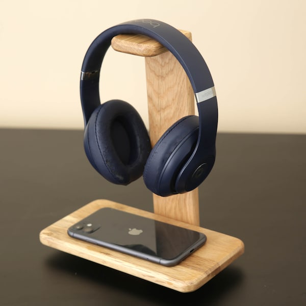Wood Headphone Stand Etsy