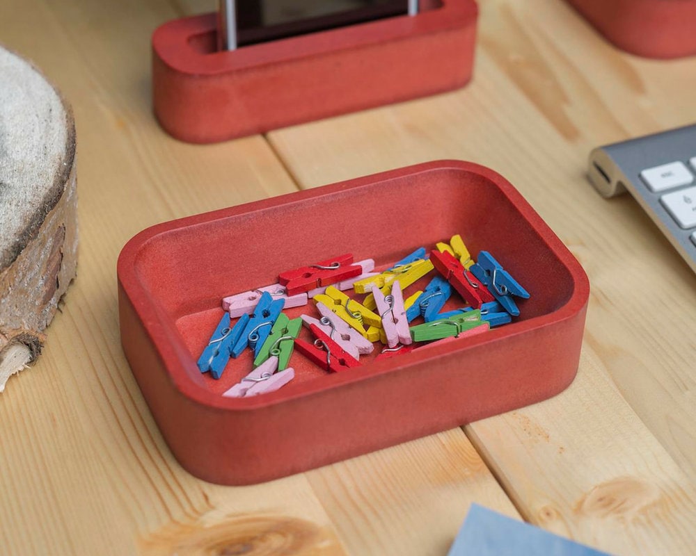 Red Desk Organizer ,cute Desk Accessories for Women, Desktop Organiser