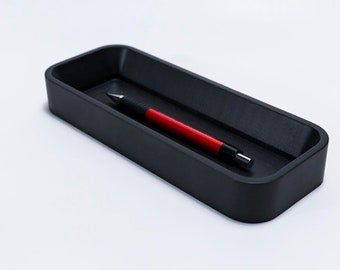 Black Pen Holder For Desk , Luxury Desktop Organizer , Office Desk Accessories , Executive Desk Decor, Office Gift for Men
