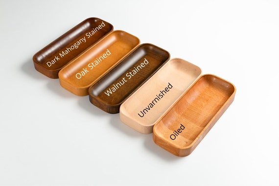 Beechwood Pen Tray, Wood Pencil Holder for Desk, Key Tray, Wooden