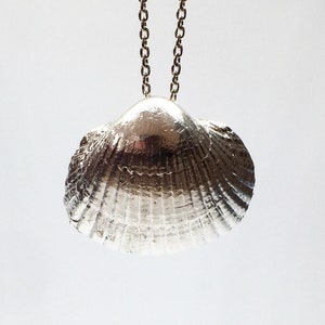 Silver Shell Necklace, Sea inspired layering necklace, Gift for Her, Mothers Day Gift