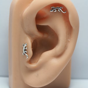 Salamander   - 20 gauge ,18gauge ,16gauge Surgical stainless steel Labret Barbell,  Push Pin Post , Flat Back , Piercing Jewelry
