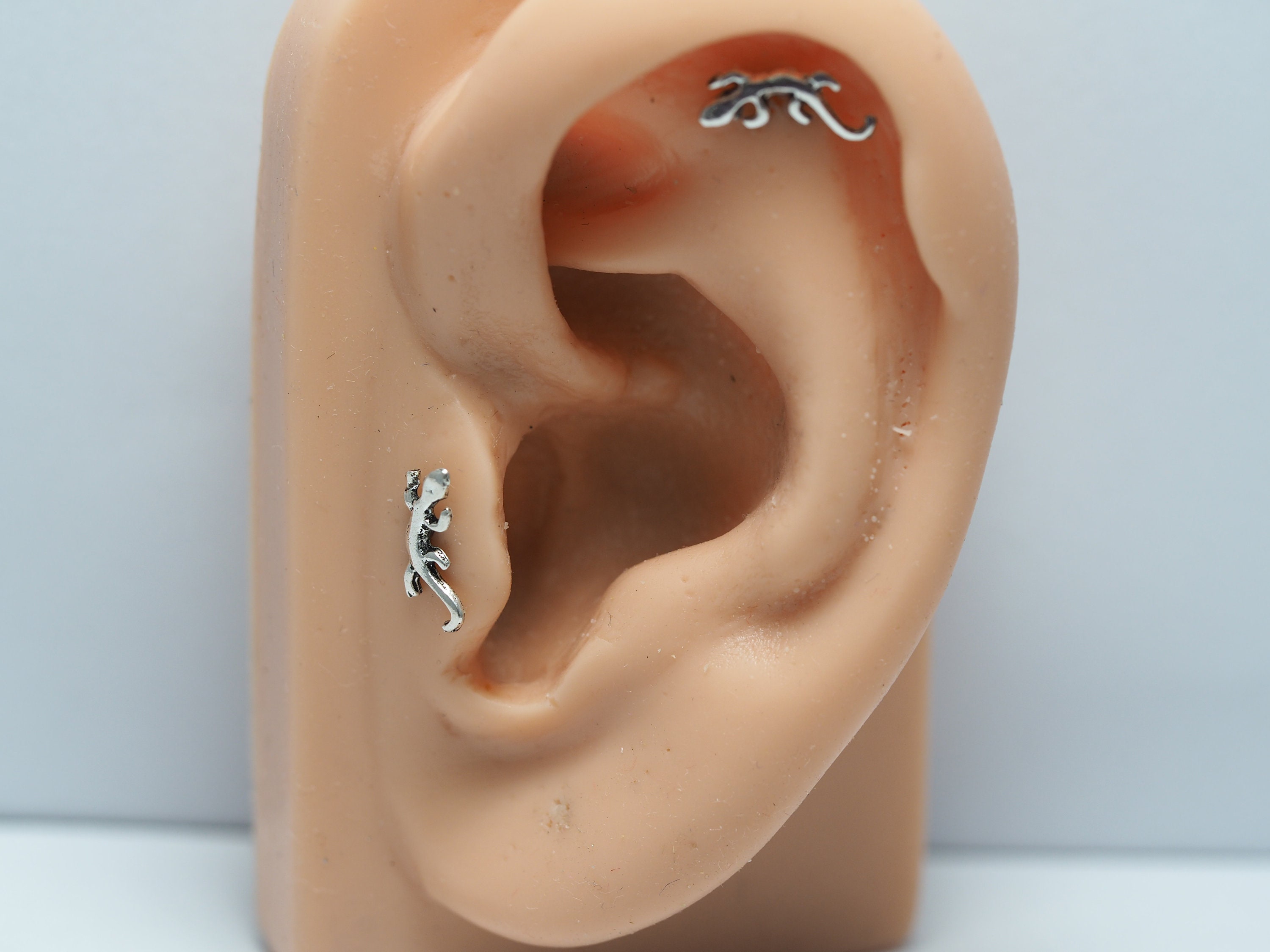 Boucles D'oreilles Salamandre/Gecko En Argent 925 Plaqué Or - Marque FIVE-D - Dans écrin Cadeau