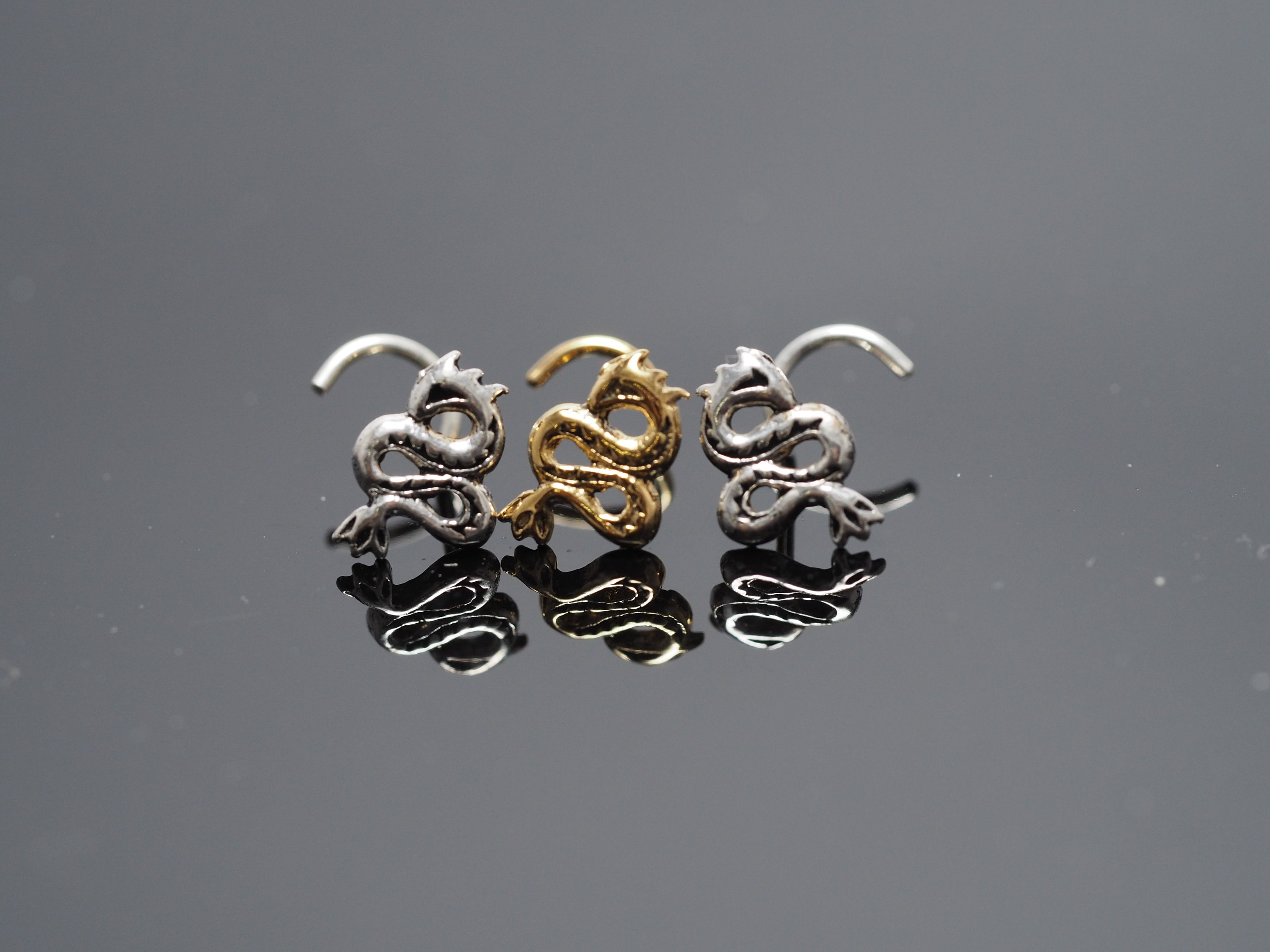 18 20 Gauge Dragon Nose Stud Nose Screw Jewelry Nose Stud