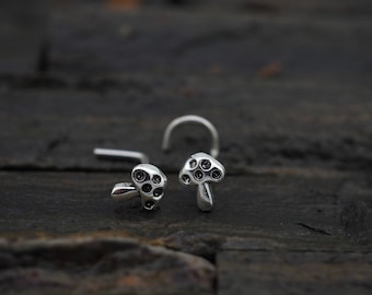 18,20 gauge Mushroom Nose Stud , 925 Sterling Silver mushroom Nose Screw, Tiny Nose Ring, Nose Jewelry,Nostril Jewelry, Minimalist