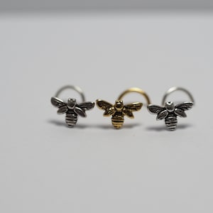 Nasenstecker, kleine Biene Sterling Silber Nasenstecker / Nasenring, Schmuck Nasenstecker, Piercing Schmuck, Nase Piercing, Körperschmuck