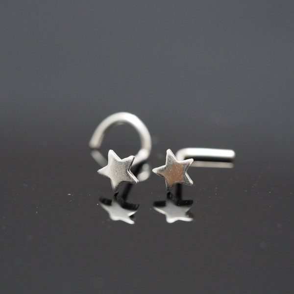 Nose Stud ,Little Star sterling silver nose stud / nose screw, Jewelry Nose Stud, Body Piercing Jewelry, Nose Piercing, Body Jewelry