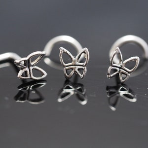 Nose Stud ,Little Butterfly sterling silver nose stud / nose screw, Jewelry Nose Stud, Body Piercing Jewelry, Nose Piercing, Body Jewelry