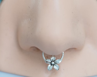 16G, 18G Plumeria Septum Ring/Kolczyk Daith/Kolczyk na chrząstkę/Biżuteria do ciała