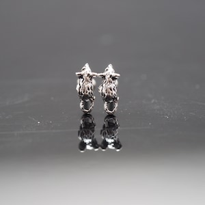 Silver Tiny Rat  Earrings , 925 Sterling Silver, Rat Stud Earrings ,Animal Earrings, Minimalist , Silver stud earring, Gift