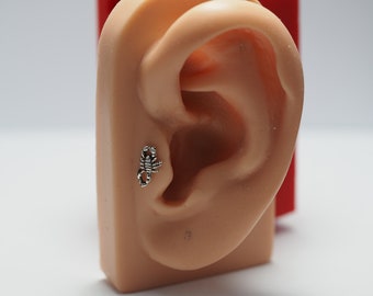 Sterling Silver Scorpion Labret: Surgical Steel Cartilage Earring