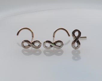 18 , 20 Gauge , Infinity  Nose Stud, nose screw, Jewelry Nose Stud, Body Piercing Jewelry, Nose Piercing, Body Jewelry