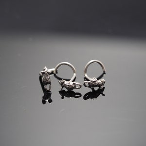 Tiny Rat Nose Stud , 925 Sterling Silver rat  Nose Screw, Tiny Rat Nose Stud, Nose Jewelry,Nostril Jewelry, Minimalist, Animal Jewelry