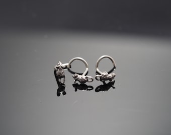 Kleine Ratte Nase Stud: Sterling Silber Tier Schmuck