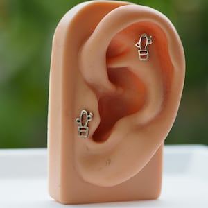 Cactus - 20 gauge,18gauge ,16gauge Surgical stainless steel Labret Barbell,  Push Pin Post , Flat Back