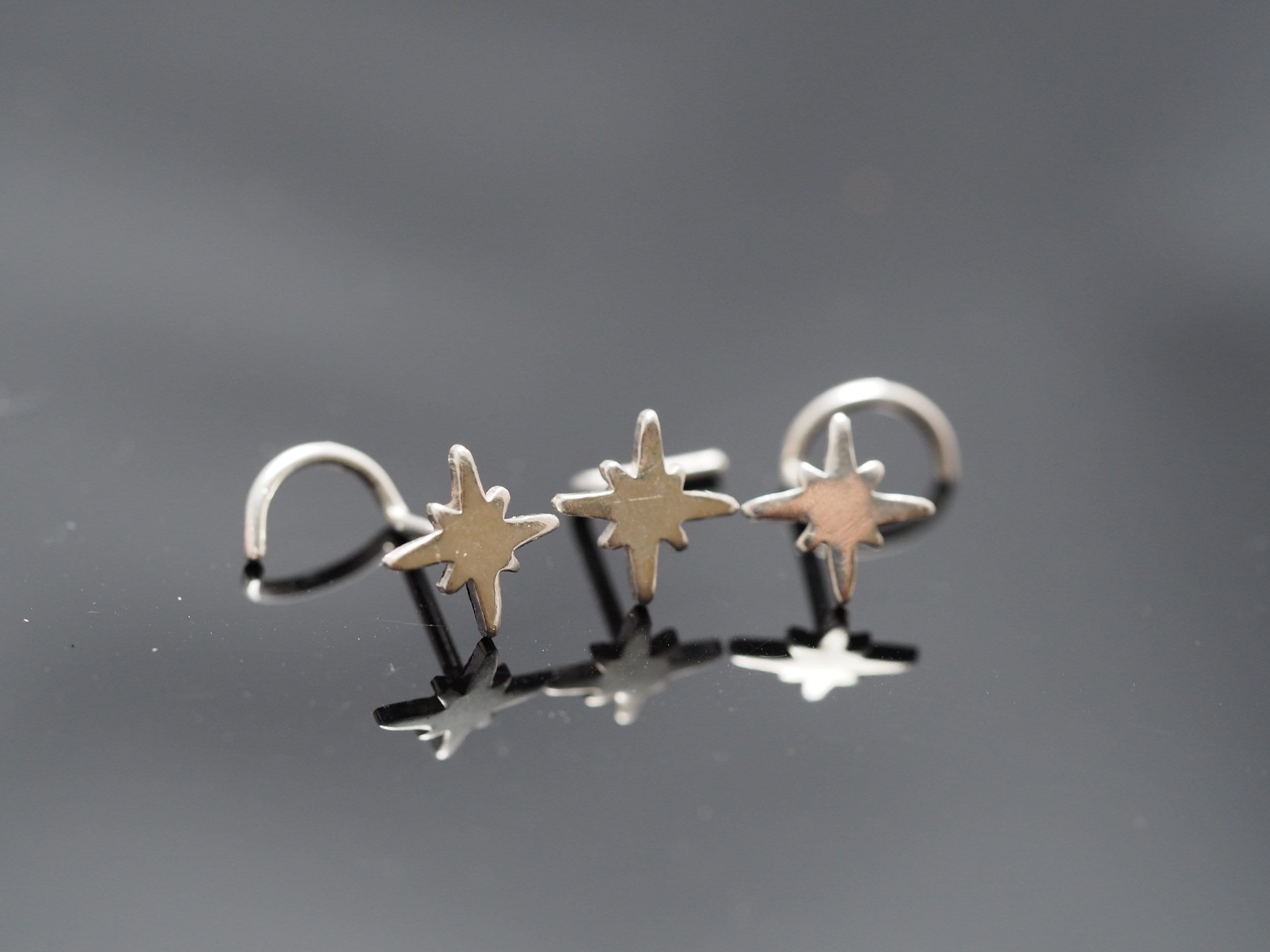 Sterling Silber Nordstern Nasenstecker: 18/20 Gauge Body Piercing