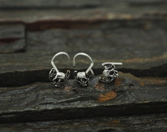 Tiny Skull Sterling Silver Nose Stud - Body Piercing Jewelry
