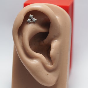 Sterling Silver Constellation - 18g, 16g Surgical stainless steel Labret Barbell,  Push Pin Post , Flat Back ,Cartilage earring
