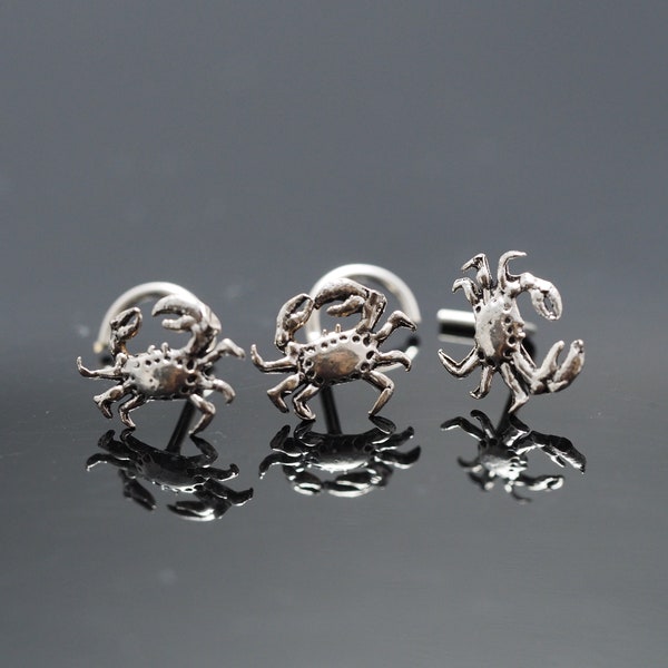 18,20 gauge Crab Nose Stud , 925 Sterling Silver Crab Nose Screw,  Nose Jewelry,Nostril Jewelry