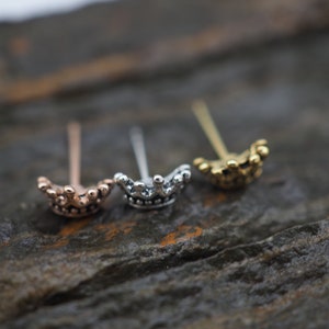 Silver Mini Crown Earrings , 925 Sterling Silver, Crown Stud Earrings , Minimalist Jewelry , Silver stud earring, Gift