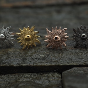 Sterling Silver Sunshine Stud Earrings: Minimalist Sun Jewelry