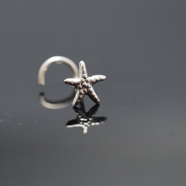 18,20 gauge Starfish Nose Stud , 925 Sterling Silver Crab Nose Screw,  Nose Jewelry,Nostril Jewelry