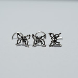 Nasenstecker, Schmetterling Sterling Silber Nasenstecker / Nasenschraube, Schmuck Nasenstecker, Piercing Schmuck, Nase Piercing, Körperschmuck