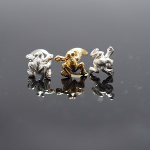18, 20 Gauge Frog sterling silver nose stud / nose screw, Jewelry Nose Stud, Silver Nose ring, Nose Piercing, Body Jewelry
