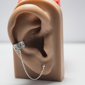 925 Silber Ohrringe, Kette Manschetten Ohrringe, Helix, Ohrstecker mit Kette, Body Schmuck, Schmuck Ohr manschetten, Body Schmuck
