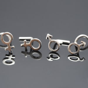 Sterling Silver Male/Female Symbol Nose Stud - 18/20 Gauge