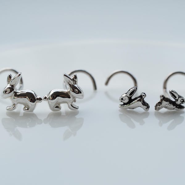 Kanin Näsörhänge i Sterlingsilver: Piercingsmycken