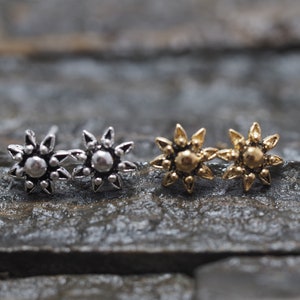Bali Flower Stud Earrings, Bali earrings, 925 Sterling Silver