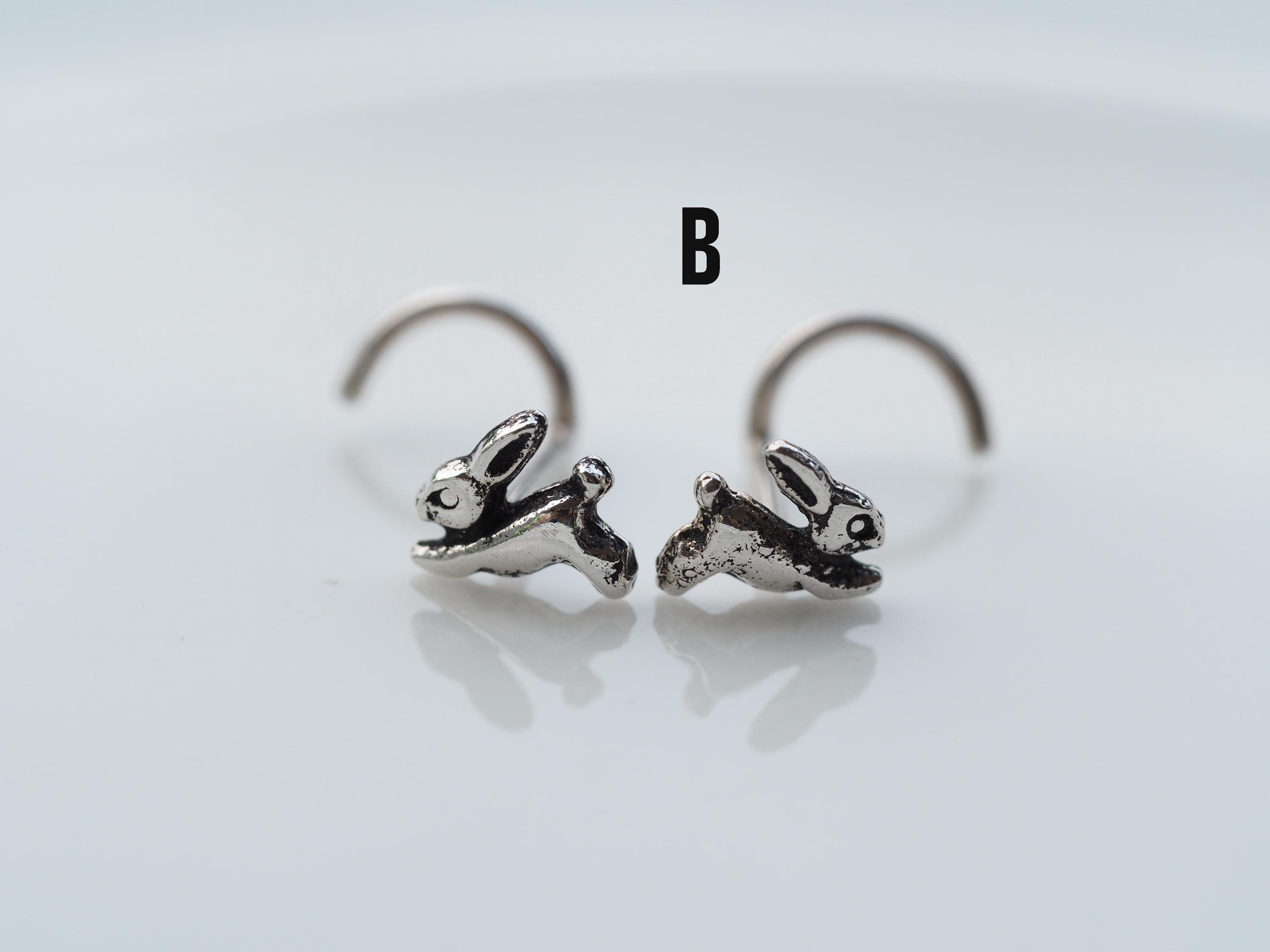 Piercing A Rabbit Bunny Rabbit Sterling Silver Nose Stud: Body Piercing Jewelry - Etsy