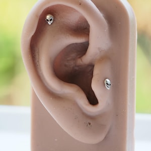 Sterling Silver Alien Cartilage Earring, Ailen Tragus Helix Piercing