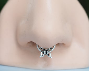 16G, 18G Pierścień do przegrody nosowej w kształcie motyla/Kolczyk Daith/Kolczyk do chrząstki/Biżuteria do ciała