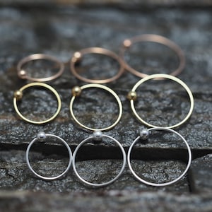 Sterling Silver Nose Ring Hoop: 24 Gauge Cartilage Piercing