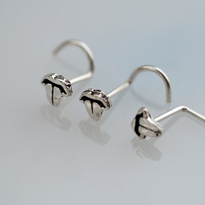 18 , 20 Gauge  Nose Stud , The Rolling Stone, Tongue Nose Stud, nose screw, Jewelry Nose Stud, Body Piercing Jewelry, Nose Piercing