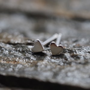 Mini Heart Earrings , 925 Sterling Silver, Stud Earrings ,Earrings, Minimalist Earring, Silver stud earring, Gift