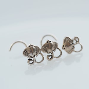 Sterling Silver Stingray Nose Stud: 18, 20 Gauge Nose Piercing