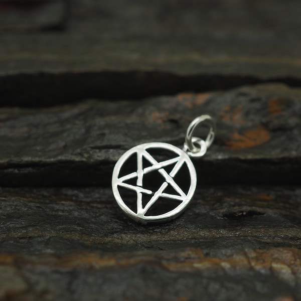 Sterling silver pentacle pendant, Sterling silver charm ,925 sterling silver ,pentagram charm